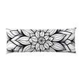 Body Pillow Cover, Mandala Floral Line Art Soft and SkinFriendly Body