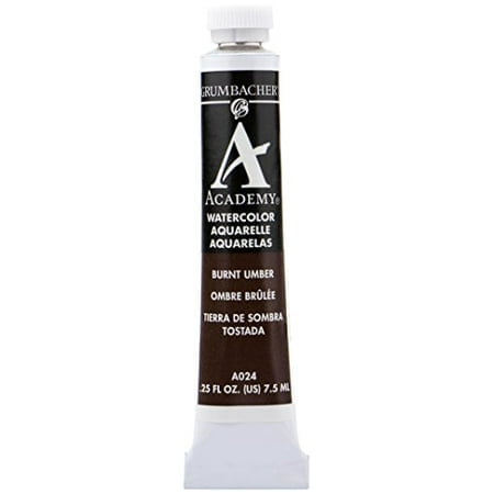 Grumbacher Academy Watercolor Paint, 7.5ml/0.25 Ounce, Burnt Umber (A024)