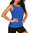 thumbnail image 2 of Sigee Blue Glitter for Women's Workout Tank Top,Running Tank Tops,Sleeveless Gym ClothesXX-Large, 2 of 8