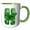 Green/White, variant on 3drose, St Patricks Sweets Monogram Initial H, 11oz Two-tone Blue Mug