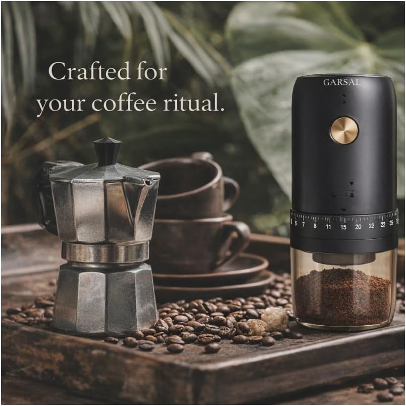 Electric Burr Coffee Grinder with 40 Settings Stainless Steel USB-C Rechargeable for Fresh Brew