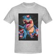 thumbnail image 4 of Bingfone Blue Dinosaur Men'S Loose Fit Short-Sleeve Pocket T-Shirt, 4 of 7