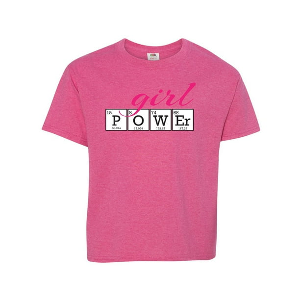 Inktastic Girl Power Tween Short Sleeve TShirt Female Retro Heather
