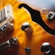 thumbnail image 3 of Metal Dome Knobs - Chrome Knurled Barrel - Silver Gold Top Guitar Control, 3 of 3