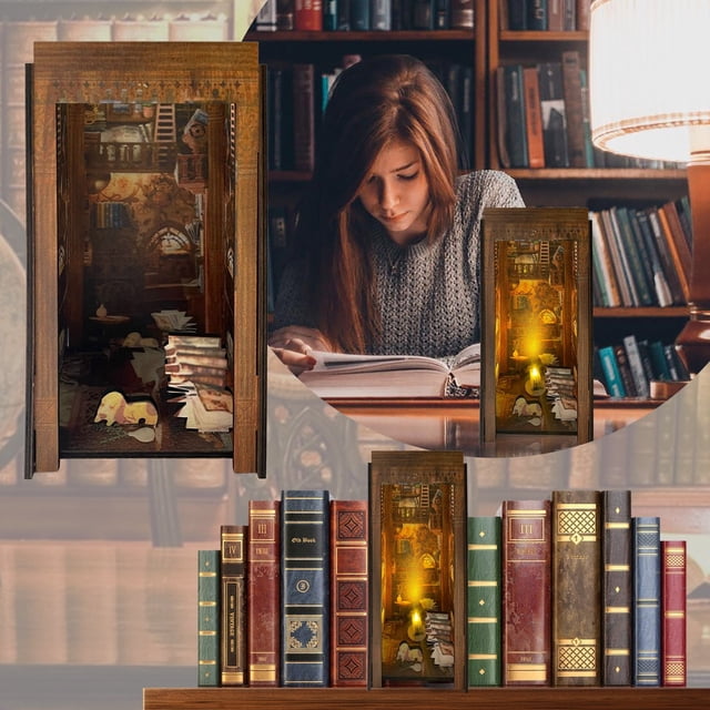 Liquidación de adornos de graduación, adornos mágicos de madera para sujetar libros (estilo libro abierto), 1 adorno mágico de madera para sujetar libros (estilo libro abierto)