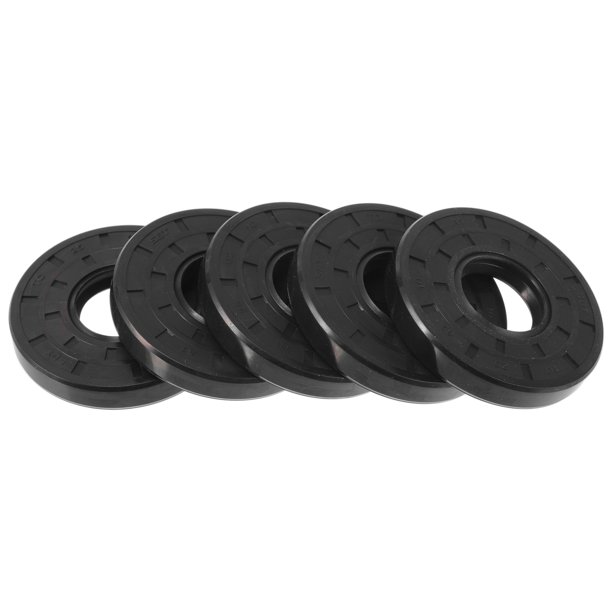 Sello de Aceite Universal TC Doble Labio con Resorte de Acero Anillo Sello de Eje Rotativo 25x62x10mm Alta Presión Caucho NBR Negro 5 Pcs