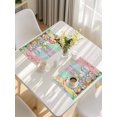 thumbnail image 5 of Easter Bunny Gnomes Placemats Set of 6, Spring Easter Eggs Floral Colorful Wood Placemats for Dining Table, Place Mats for Kitchen Tabletop, Waterproof Wipeable Dining Table Mats Set, 5 of 9