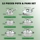 thumbnail image 2 of Cook N Home - Batería de cocina (acero inoxidable), color plateado, Silcone handle, Plateado, 12 piezas, 1, 2 of 5