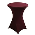 thumbnail image 2 of Table Cloth Polyester Antependium Cocktail Solid Color Polyester Round Banquet Elastic Table Cover（60 × 110Cm)Date Red, 2 of 6