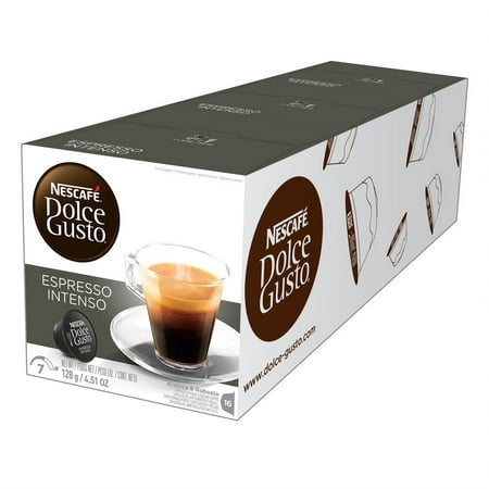 Nescafe Dolce Gusto Coffee Pods - Nescafé Dolce Gusto Espresso Intenso Coffee Pods, Full Bodied, 48 Count (3 Packs of 16 Pods)