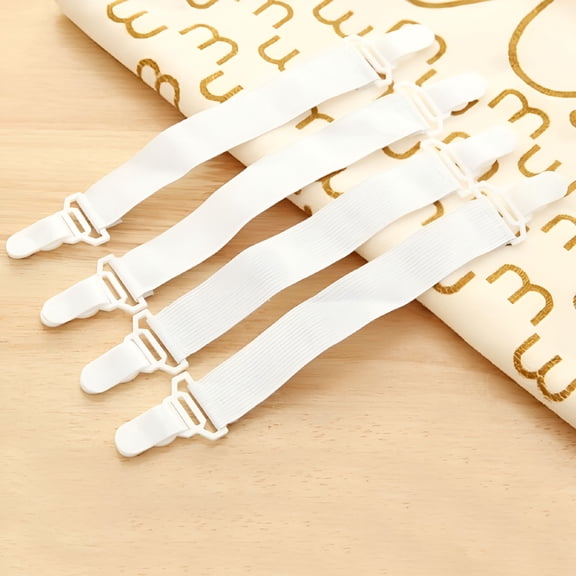 AUQ 4PCS Bed Sheet Clips Keep Bedsheets in Place Corner Bands Suspenders for Flat Or Fitted Sheets Mattress Sheets Grippers Holders Straps Fits from Twin to Queen to King Garters Fasteners Clamps