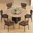 thumbnail image 7 of LainTene Mid-Century Modern Dining Chairs Set of 4, PU Leather Upholstered Seats with Walnut Bentwood Backrest, Metal Legs for Kitchen or Dining Room, 7 of 7