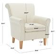 thumbnail image 3 of SAFAVIEH Hazina Modern Style Club Chairs, Beige Stripe (30 in. W x 32.8 in. D x 35.4 in. H), 3 of 12