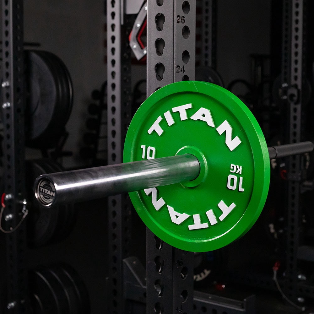 Titan Fitness 10 KG Olympic Calibrated Steel Powerlifting Plate, Machine Precision Steel Discs, Sold Individually