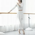 thumbnail image 3 of Leggings 2 en 1 para mujer, falda de gasa modal suave, falda asimétrica delgada, baile, Yoga, Pilate Abanopi Pantalones deportivos, 3 of 7