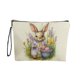 thumbnail image 2 of Bolsa de almacenamiento con estampado de conejito de Pascua, bolsa de maquillaje portátil con cremallera antideslizante y asa, bolsa de viaje para artículos pequeños, decoraciones de Pascua, bolsa de, 2 of 7