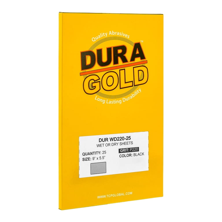 Dura-Gold Premium Wet/Dry Sandpaper, 220 Grit, 25 Sheets photo 3