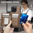 thumbnail image 5 of For iPhone 14 Pro Phone Case Compatible With MagSafe 2 In 1 Wallet With Card Holder &Zipper Cash Pocket,PU Leather Case,RFID Blocking, Kickstand  Magnetic Protective Women Men Cover,Brown, 5 of 8