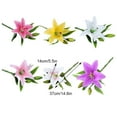 thumbnail image 3 of Injueey 6 Piezas Flores Artificiales PVC Simulación Reutilizable Lavable Ornamento Blanco Rosa, 3 of 6