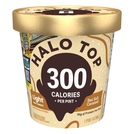 Halo Top Sea Salt Caramel Light Ice Cream, 16 fl oz Pint