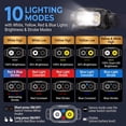 thumbnail image 3 of DAYBETTER LED Headlamp with White/Yellow Lighting, 9 Modes, Motion Sensor, Type-C Chargeable, Waterproof for Camping, Hiking, Fishing, Running, 3 of 7