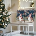 thumbnail image 3 of Christmas Snowman Chair Covers Set of 6 Red Snowman Berries Bird Pine Navy Blue Chair Back Covers Stretch Removable Washable Slipcovers Protector for Dining Room Kitchen Party Decor, 3 of 5