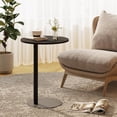 thumbnail image 6 of C Shaped End Table, Round Side Table, Small Drink Tv Tray Table for Small Spaces,Modern Accent Nightstand with Metal Leg for Living Room, Bedroom, Corners, and Office(Black), 6 of 8