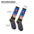 thumbnail image 2 of Yiaed Galactic Night Over Meadow Print Great elasticity Adult Stockings Sports socks for Men and Women, 2 of 6
