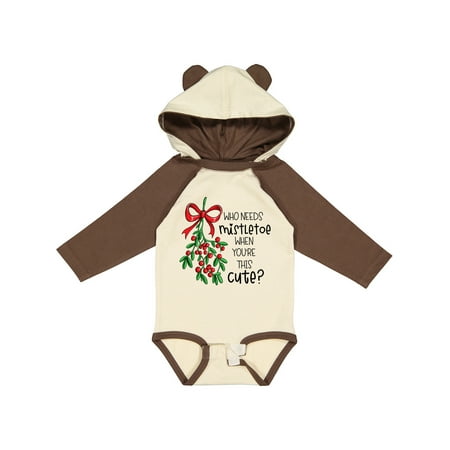 

Inktastic Who Needs Mistletoe when You re This Cute Gift Baby Boy or Baby Girl Long Sleeve Bodysuit