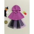 thumbnail image 2 of Newborn Baby Girl Halloween Outfits Pumpkin Ghost Hooded Cloak and Sleeveless Tutu Tulle Romper Dress Cute Fall Halloween Clothes, 2 of 7