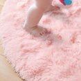 thumbnail image 6 of 4*4 ft Fluffy Rug Carpets,Topboutique Pink Round Rug,Plush Shaggy Area Rug for Living Room,Comfy Nursery Rug for Kids Bedroom,Bedside Rug for Boys Girls Room Home Decor Mats, 6 of 8