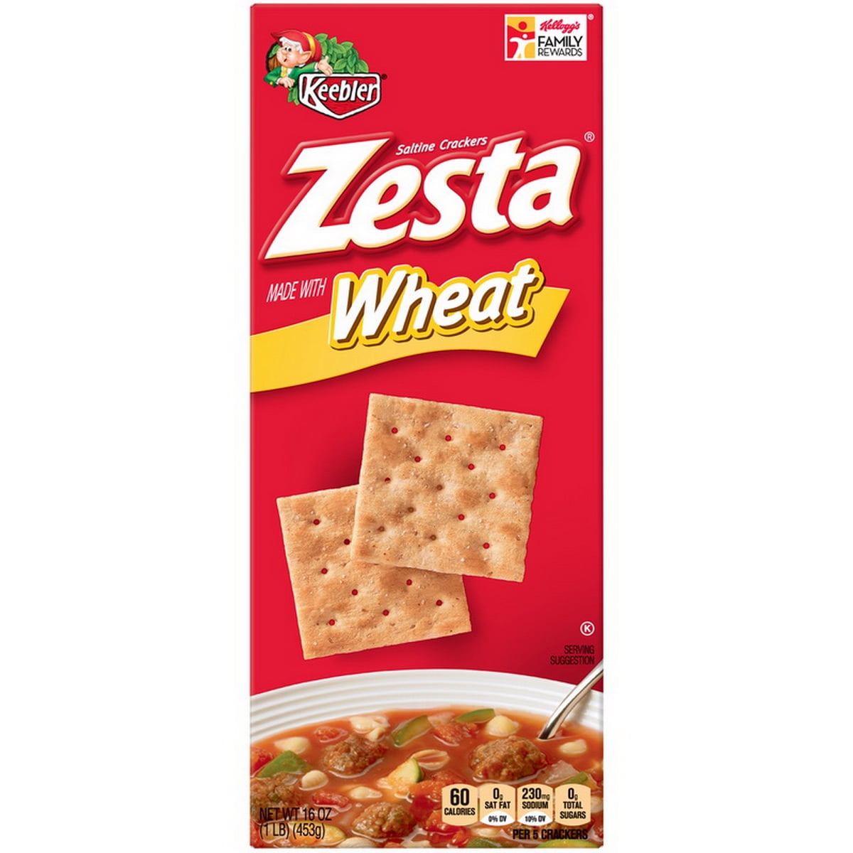 (Price/Case)Kellogg 3010020839 Keebler Zesta Saltines Wheat 16oz 12Ct
