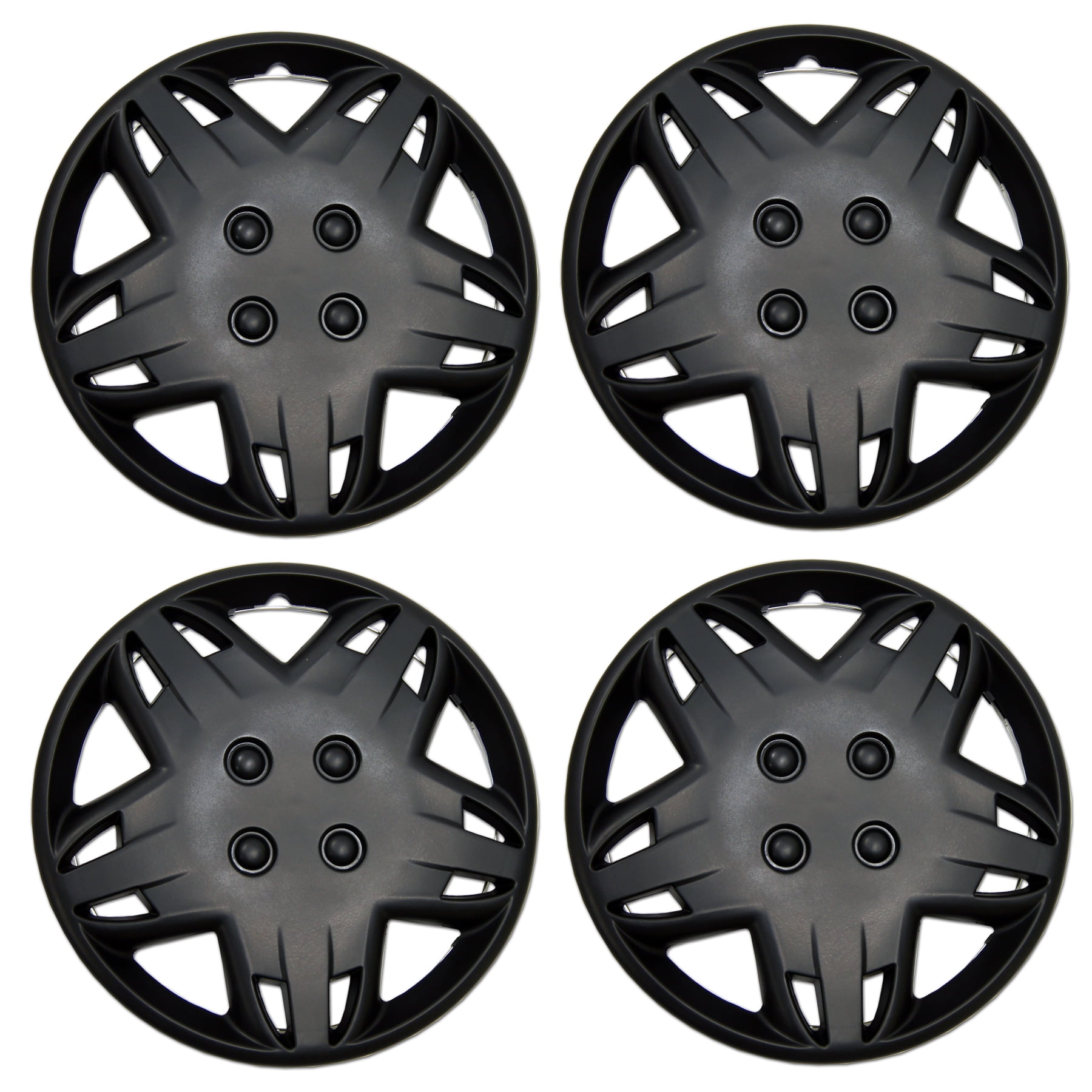 14 inch matte black hubcaps
