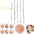 thumbnail image 1 of WIFKLSIIPG 5pcs Stainless Facial Acne Spot Pimple Remover Extractor Tool Comedone, 1 of 7