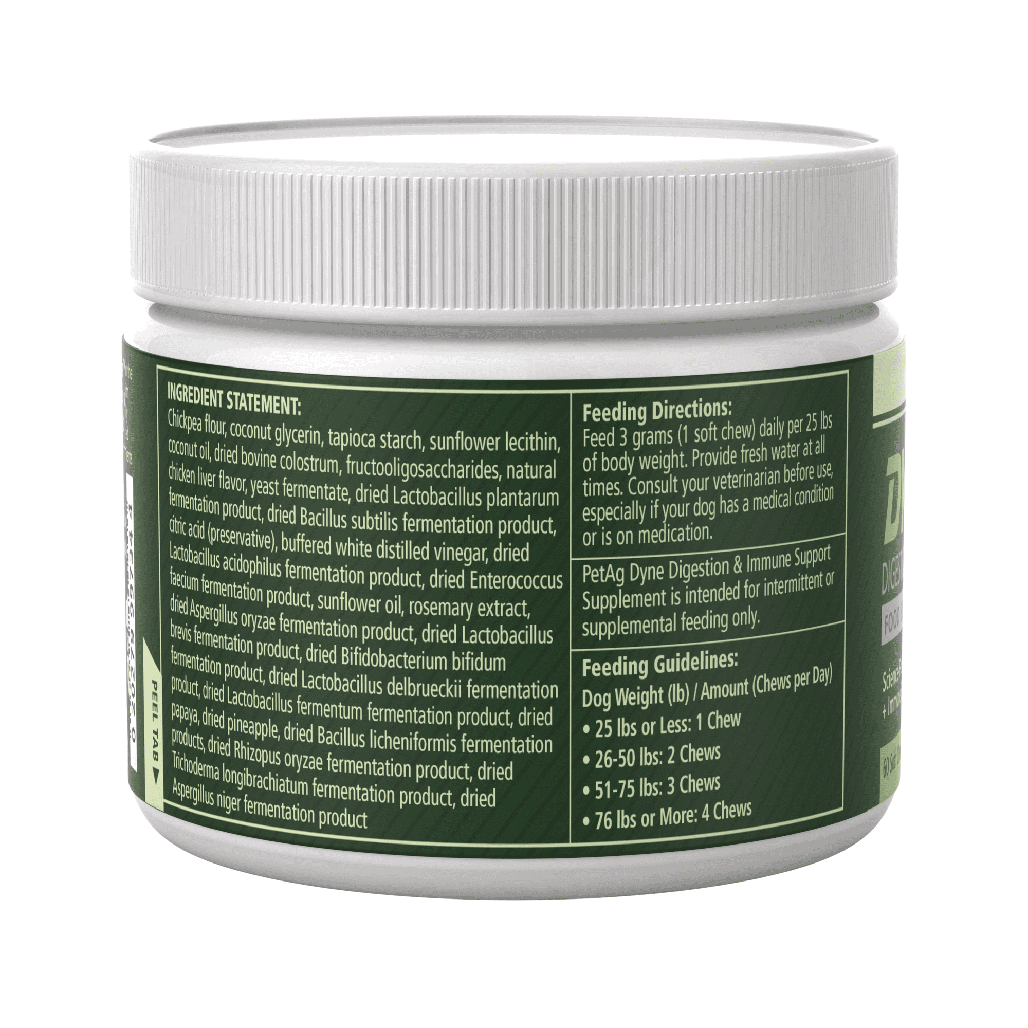 PetAg Dyne Soft Chews, Digestion and Immune Support Supplement - 60 Chicken Liver Flavor Chews