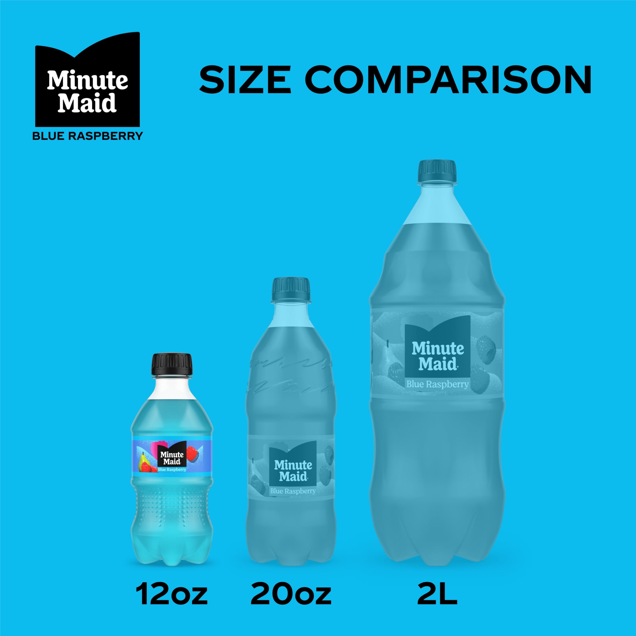 Minute Maid Blue Raspberry Juice Drink Bottles, 12 fl oz, 6 Pack