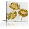 thumbnail image 1 of Golden Flower Burst I - Contemporary Fine Art Giclee on Canvas Gallery Wrap - wall décor - Art painting - 36 x 36 Inch - Ready to Hang, 1 of 2