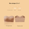 thumbnail image 4 of VISALY 3Pack Strapless Bandeau Bras for Women Non-Slip Full Support Bandeau Bra Plus Size Wireless Padded Bralette Push Up Bra Seamless Tube Top Wirefree Supportive Bandeau Tube Tops Purple Xl, 4 of 7