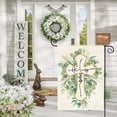 thumbnail image 3 of Newhomestyle He Is Risen Garden Flag 12x18 Inch Double Sided Outside, Easter Eucalyptus Yard Outdoor Flag, 3 of 5