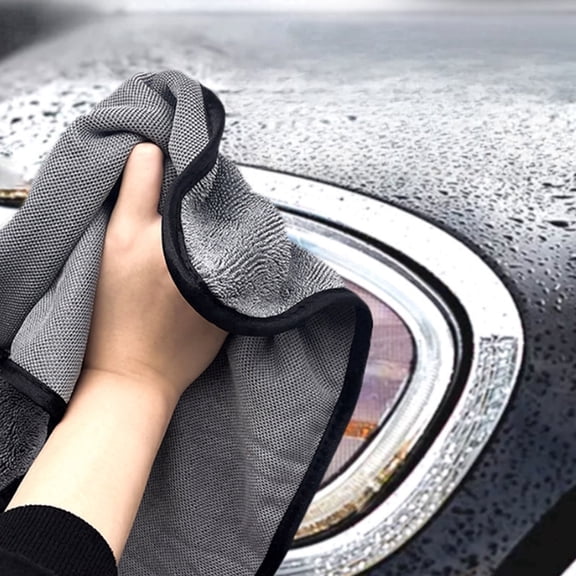 Twisted Loop Microfiber Car Drying Towel | Extra Thick Double-Sided Water Absorbent | Lint-Free Car Wash Cloth for Auto Detailing | 40x40cm Large Cleaning Rag