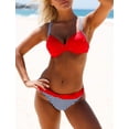 thumbnail image 2 of Ensembles de Bikinis Rehausseur pour Femmes 2 Pcs Maillots de Bain Patchwork, 2 of 5