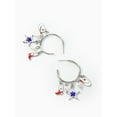thumbnail image 4 of Way to Celebrate Americana Silver Western Charmy Hoop Earrings, 4 of 4