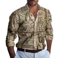 thumbnail image 1 of Men's Summer New Loose Print Long Sleeve Shirt Cardigan Beach Shirt XL, 1 of 5