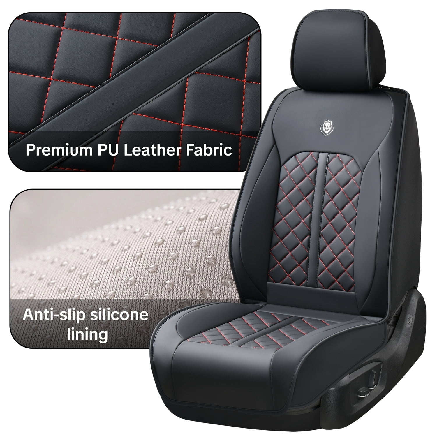 2003 for Toyota Corolla LE Car Seat Cover, Waterproof PU Leather Full Set of 5 Seats Non-slip Beautify Interior, Red Edge Car Seat Covers, Give Your Interior a New Look