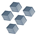 thumbnail image 1 of Herramienta de cocina con calor hexagonal, 5 alfombrillas de silicona para salvamanteles, soportes hexagonales para ollas calientes, manteles individuales para platos diseñados meticulosamente, 1 of 12
