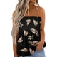 thumbnail image 1 of SAYOO Camisetas Sin Tirantes para Mujer, Sin Mangas Plisadas Color Degradado/Pluma/Raya/Flor/Bandera Pullover, Tops Sueltos de Verano para Mujer SAYOO  casual, 1 of 5