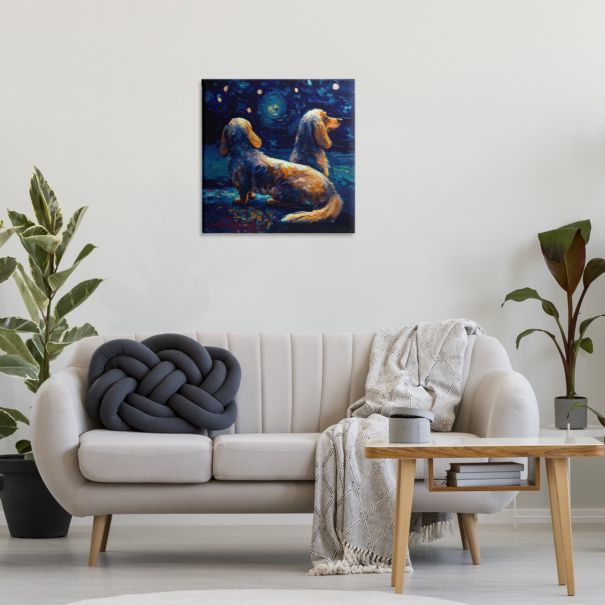 Stupell Industries Van Gogh Style Dogs Animals Painting Wrapped Canvas Art Print Wall Art, 24 x 24