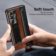 thumbnail image 7 of ShellTech for Samsung Galaxy Z Fold 7 Leather Hard PC Plating Case with Pen Holder & Slim Stylus, with Kickstand, Hinge Protection, Screen Protector, Retro Leather Protective Cover,Brown, 7 of 7