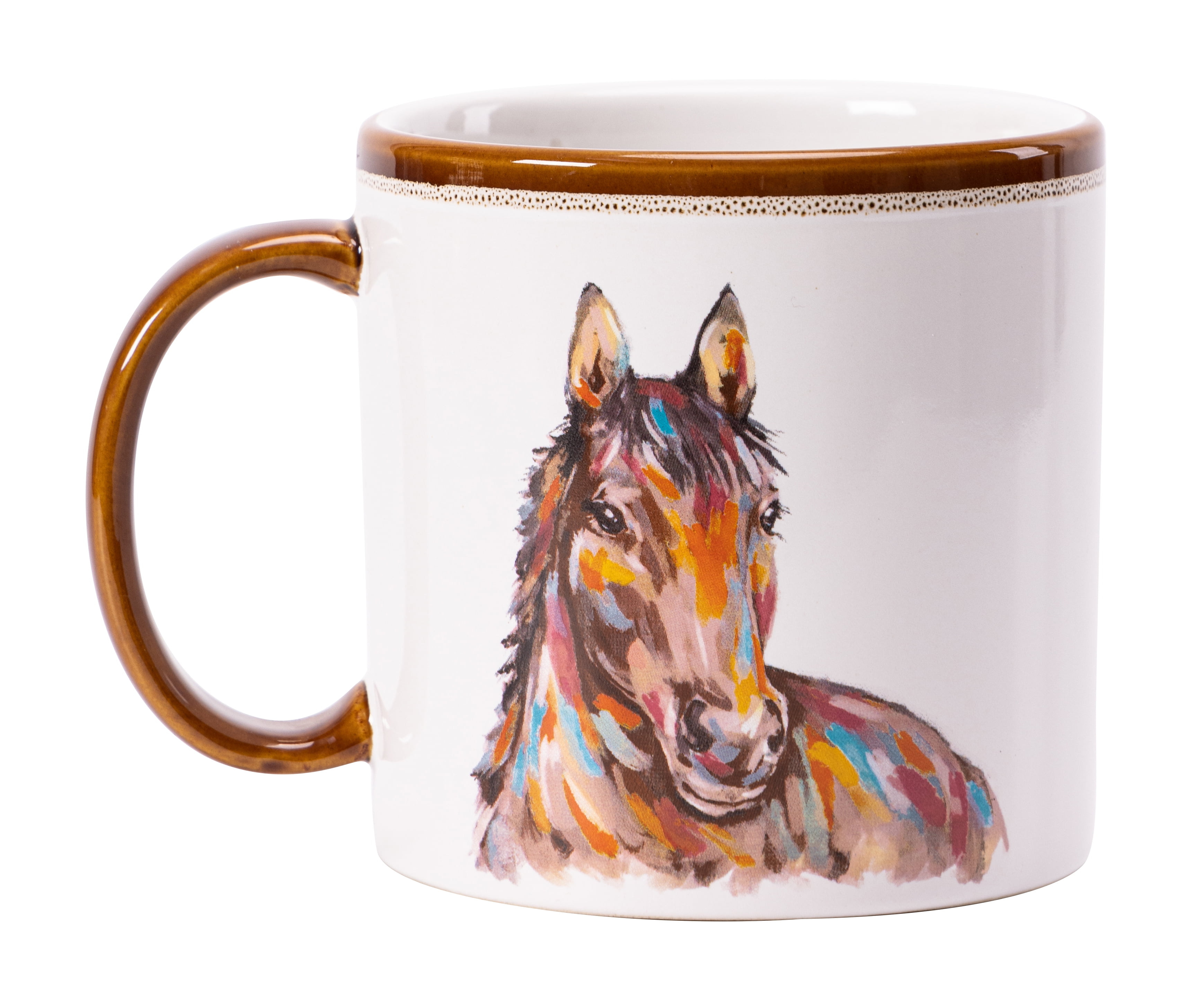 (2 pack) Mainstays 19.27-oz Sculpted Stoneware Horse Mug, White