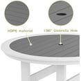 thumbnail image 3 of 5 Pieces Outdoor High Top Table and Chairs Set Patio Bar Height Table Chairs Set for 4, Tall Adirondack Bar Sets, HDPE Outdoor Furniture White&Grey, 3 of 6